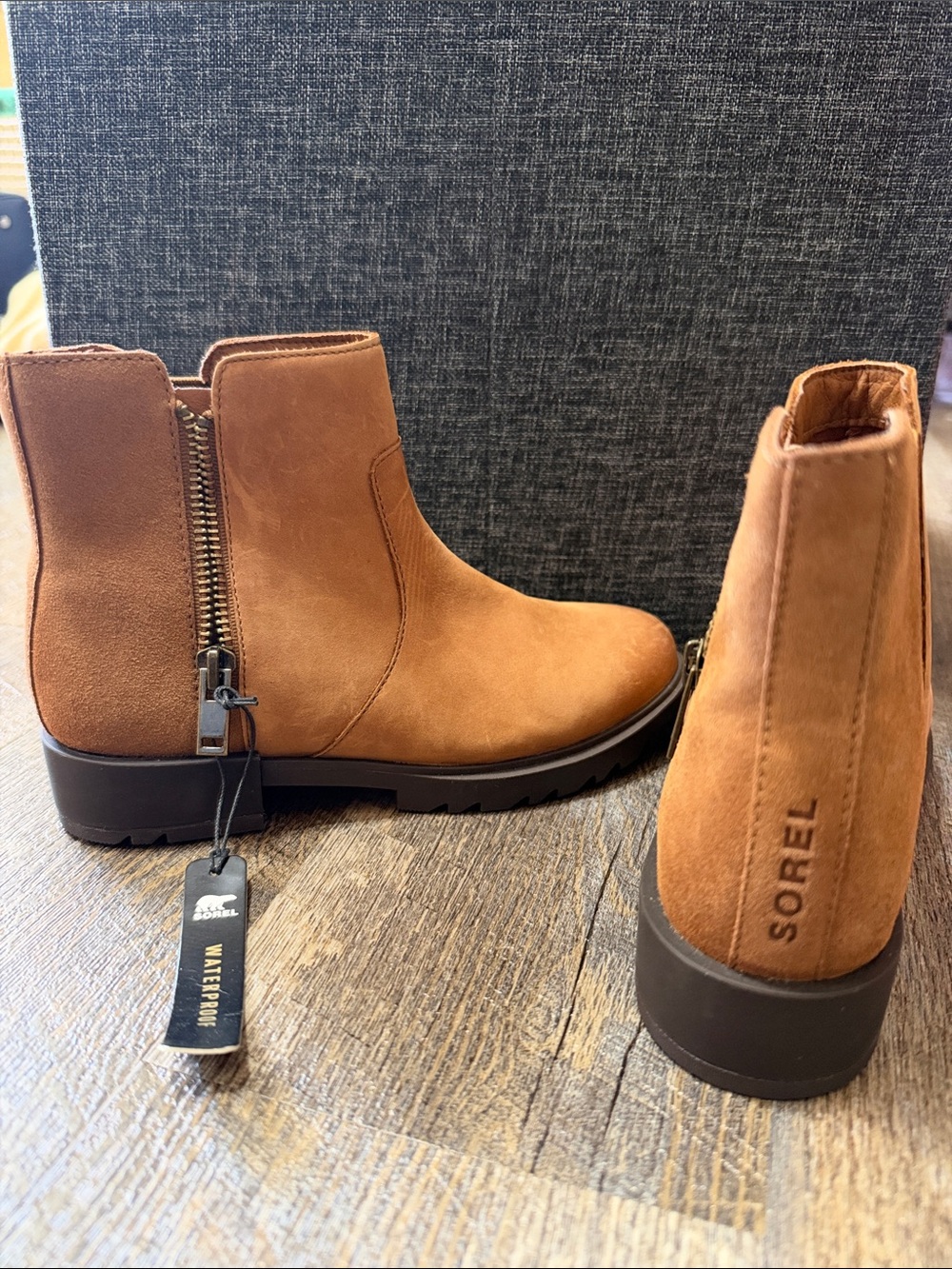 Sorel Tan Suede Waterproof Ankle Booties
